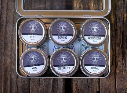 Nature's First Aid Kit - 6-Piece Topical Salve Kit with Drawing, Fungal, Comfrey, Relief, Viral, Wound Repair