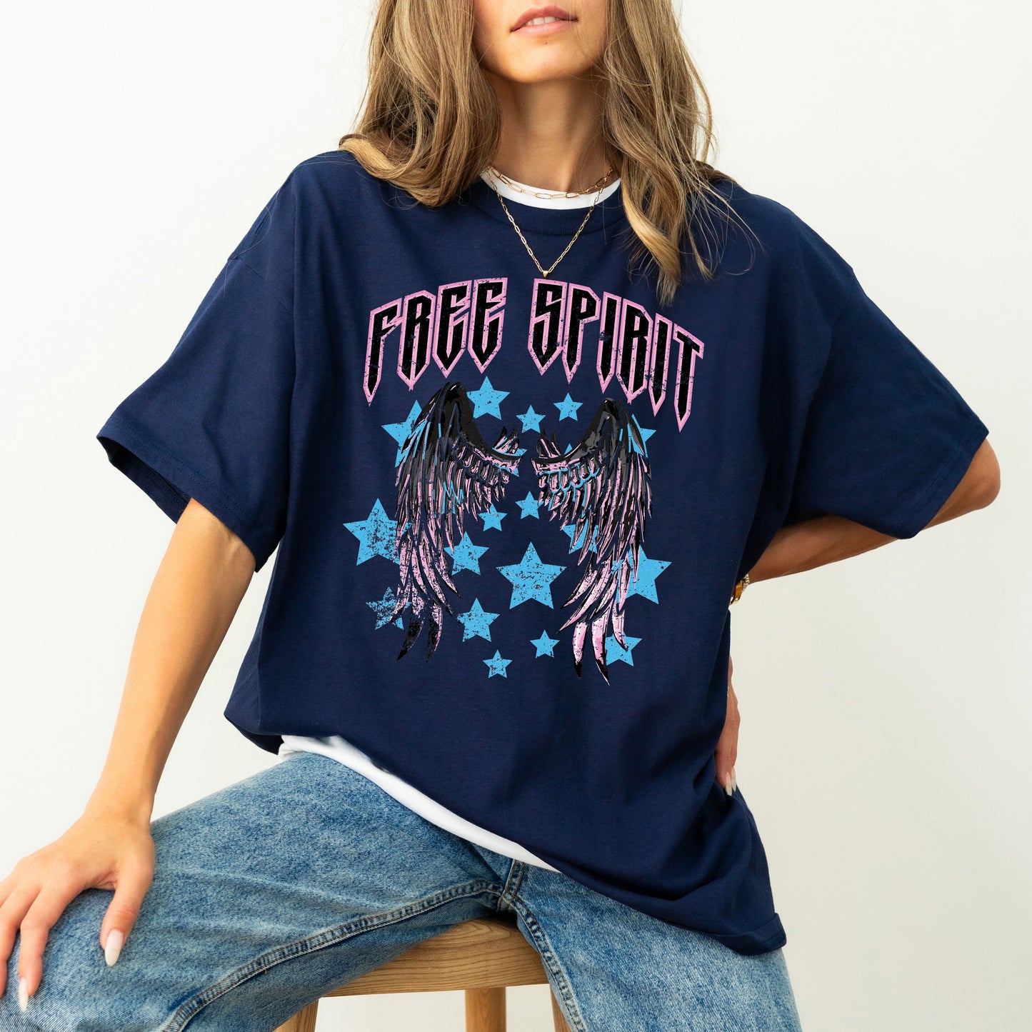 Free Spirit, Wings, Rock, Grunge, Stars, Concert Tee, 80s Rock Music, Tshirt Comfort Colors T-Shirt