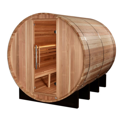 Golden Designs "Klosters" Luxury 6-Person Outdoor Barrel Traditional Sauna