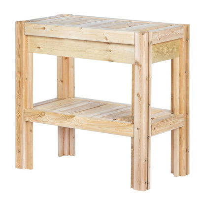 2 Tier Adjustable Cedar Wood Garden Storage Shelves - Made In USA