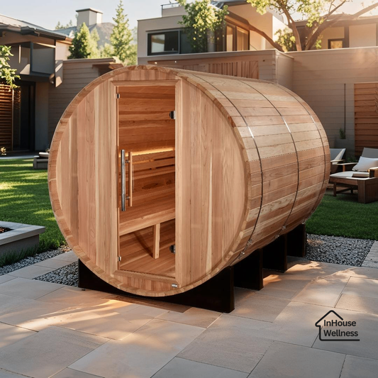 Golden Designs "Klosters" Luxury 6-Person Outdoor Barrel Traditional Sauna