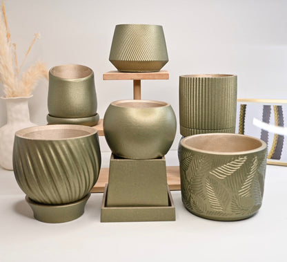 Square Monstera Leaf Cache Pot