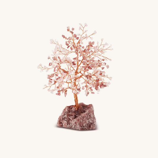 Heart Elixir Pink Tourmaline & Rose Quartz Feng Shui Tree