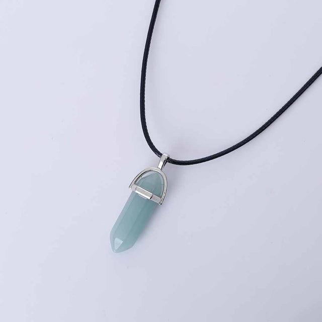 Hexagon Natural Stone Pendant [9 stone options]