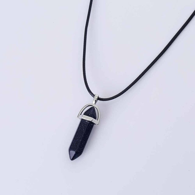Hexagon Natural Stone Pendant [9 stone options]