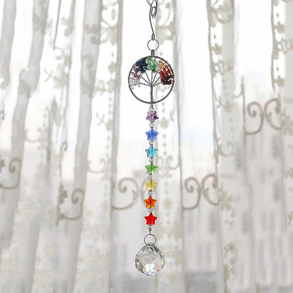 Tree of Life Hanging Chakra Crystal