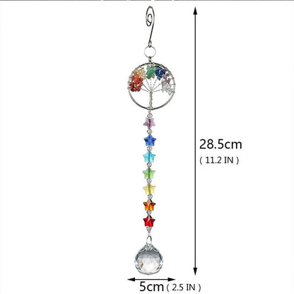 Tree of Life Hanging Chakra Crystal