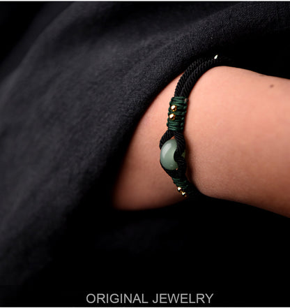 Lucky Jade Bead Braided Bracelet