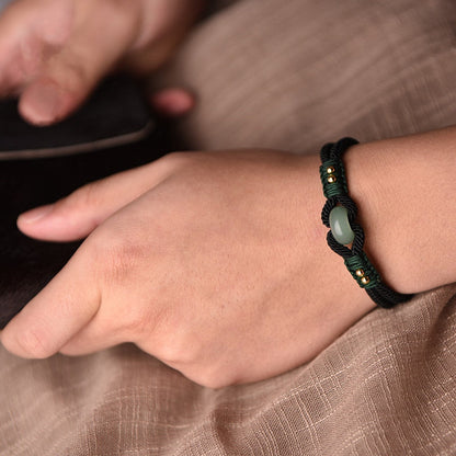 Lucky Jade Bead Braided Bracelet