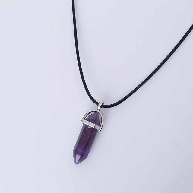 Hexagon Natural Stone Pendant [9 stone options]