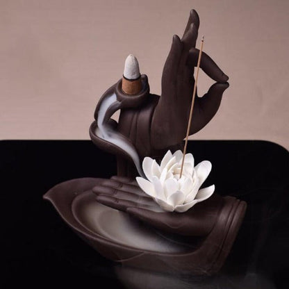 Lotus Of Life Flower Waterfall Backflow Incense Burner