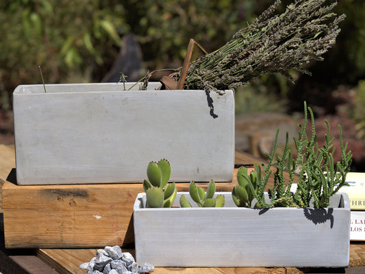 Low & Mid Rectangular Concrete Planter By Plantatorem