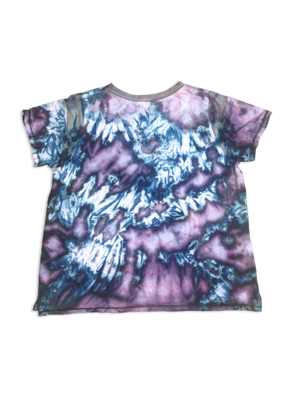 Lunar Alchemy - Tie-Dye Curvy Lace Up Fine Jersey Tee- Infused with Moonstone