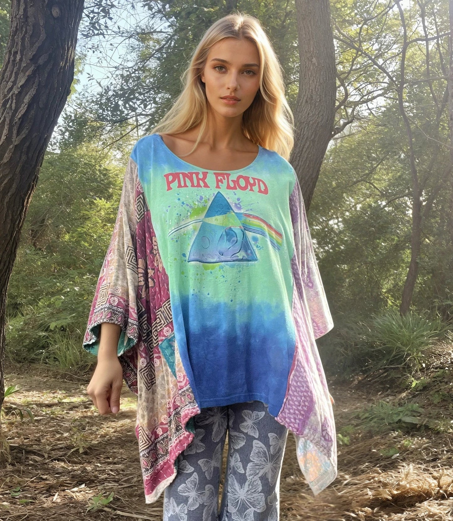 Bell Sleeve Butterfly Top “Pink Floyd” by Mountain Girl Clothing