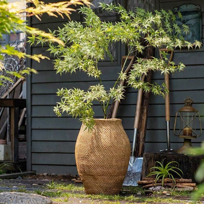 Large Basket Cement Pot Backyard Planter