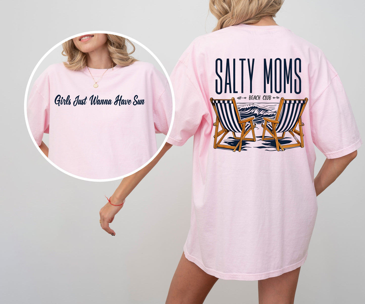 Salty Moms Beach Club, Mother's Day, Sun, Summer Tshirt Comfort Colors T-Shirt