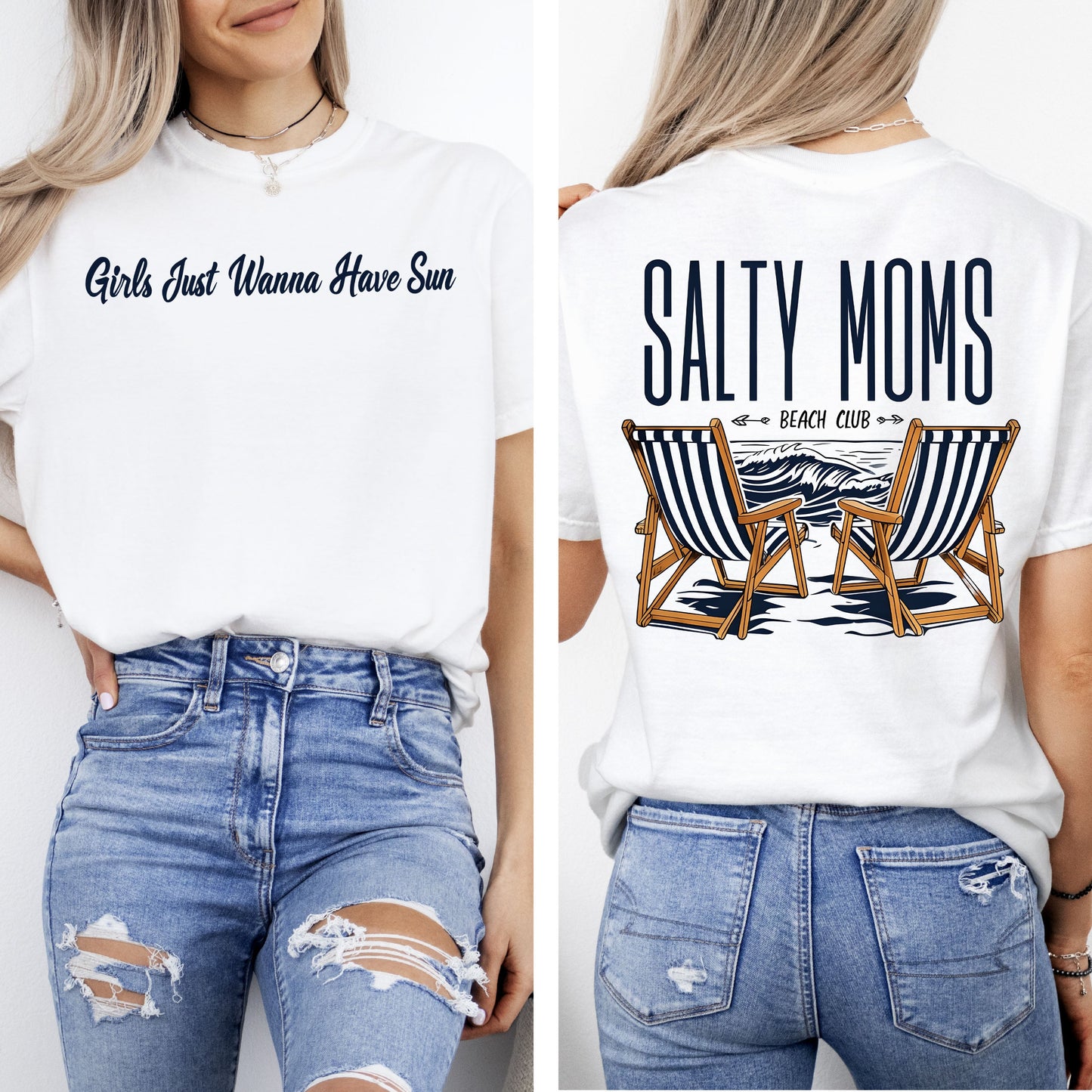 Salty Moms Beach Club, Mother's Day, Sun, Summer Tshirt Comfort Colors T-Shirt
