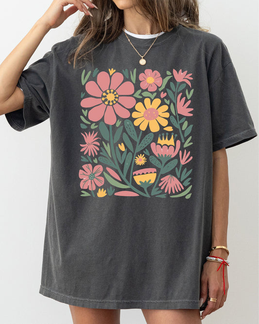 Boho Floral, Vintage Flowers, Wildflowers, Mother's Day Tshirt Comfort Colors T-Shirt