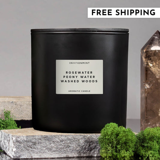 55oz Rosewater | Peony Water | Washed Woods Candle (Inspired by Issey Miyake L'Eau d'Issey®)