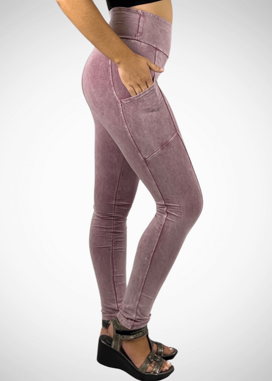 A Perfect Fit Pocket Leggings in Light Mauve