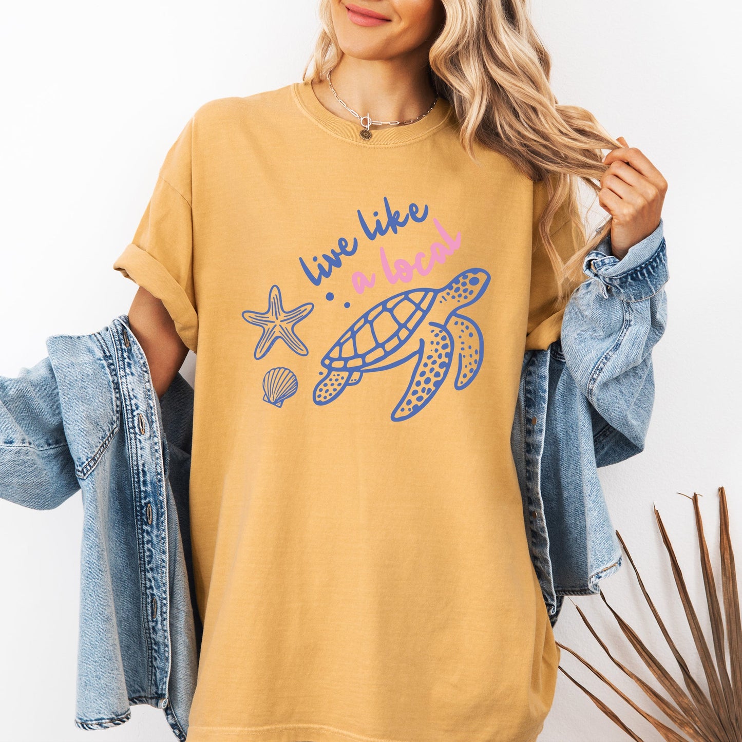 Live Like A Local, Beach, Sea Turtle, Summer, Ocean, Sea, Comfort Colors T-Shirt