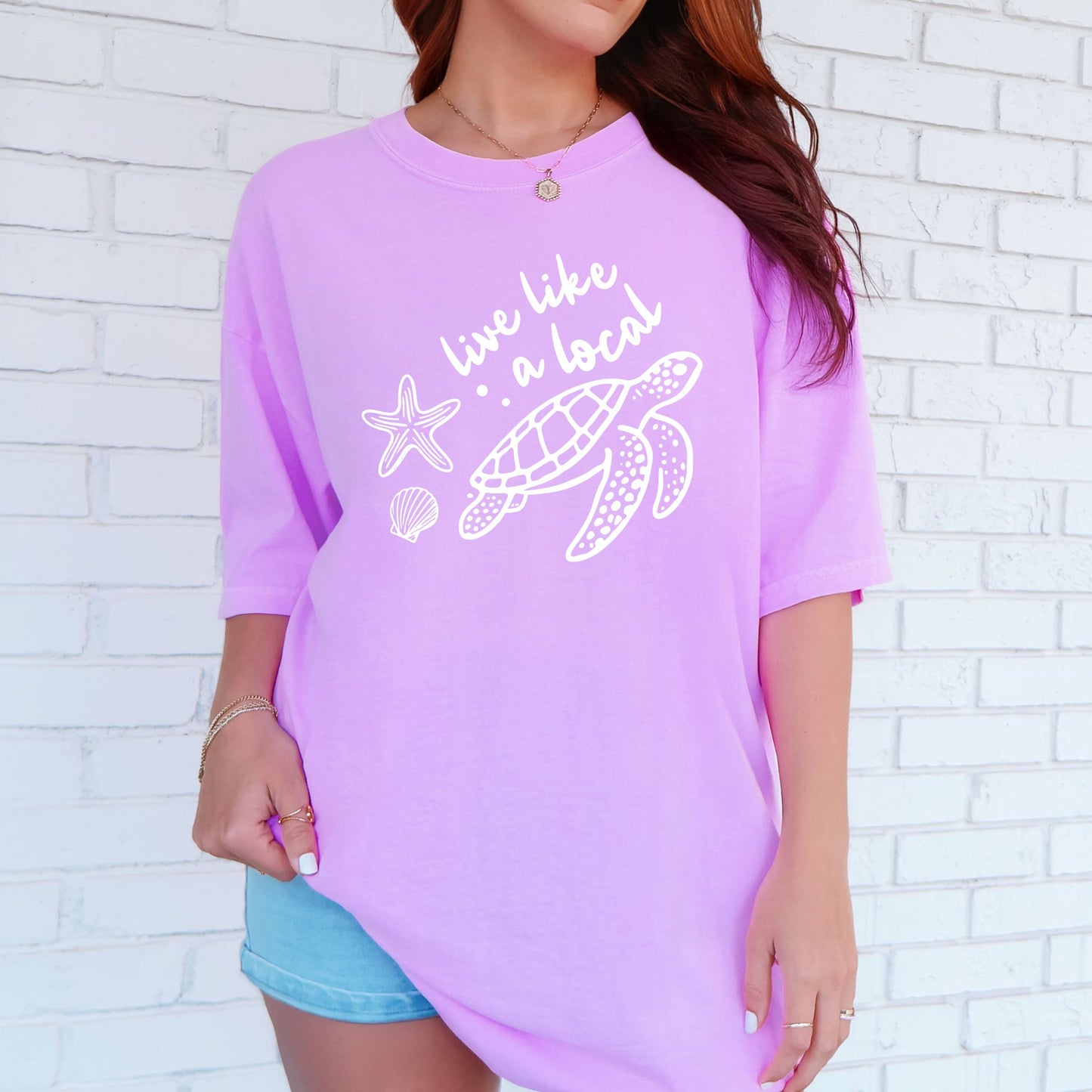 Live Like A Local, Beach, Sea Turtle, Summer, Ocean, Sea, Comfort Colors T-Shirt
