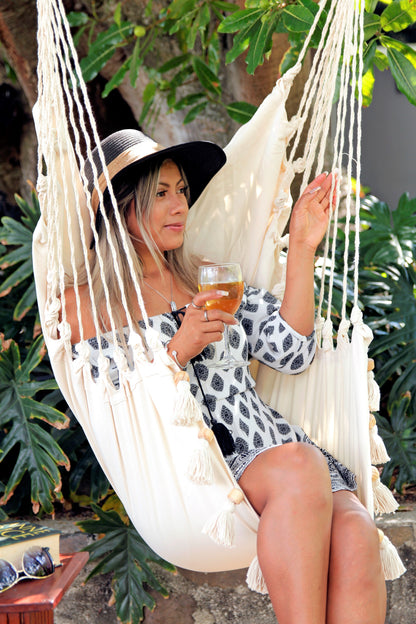 Small Boho Indoor Hammock Chair With Tassels | LOLITA Jr.