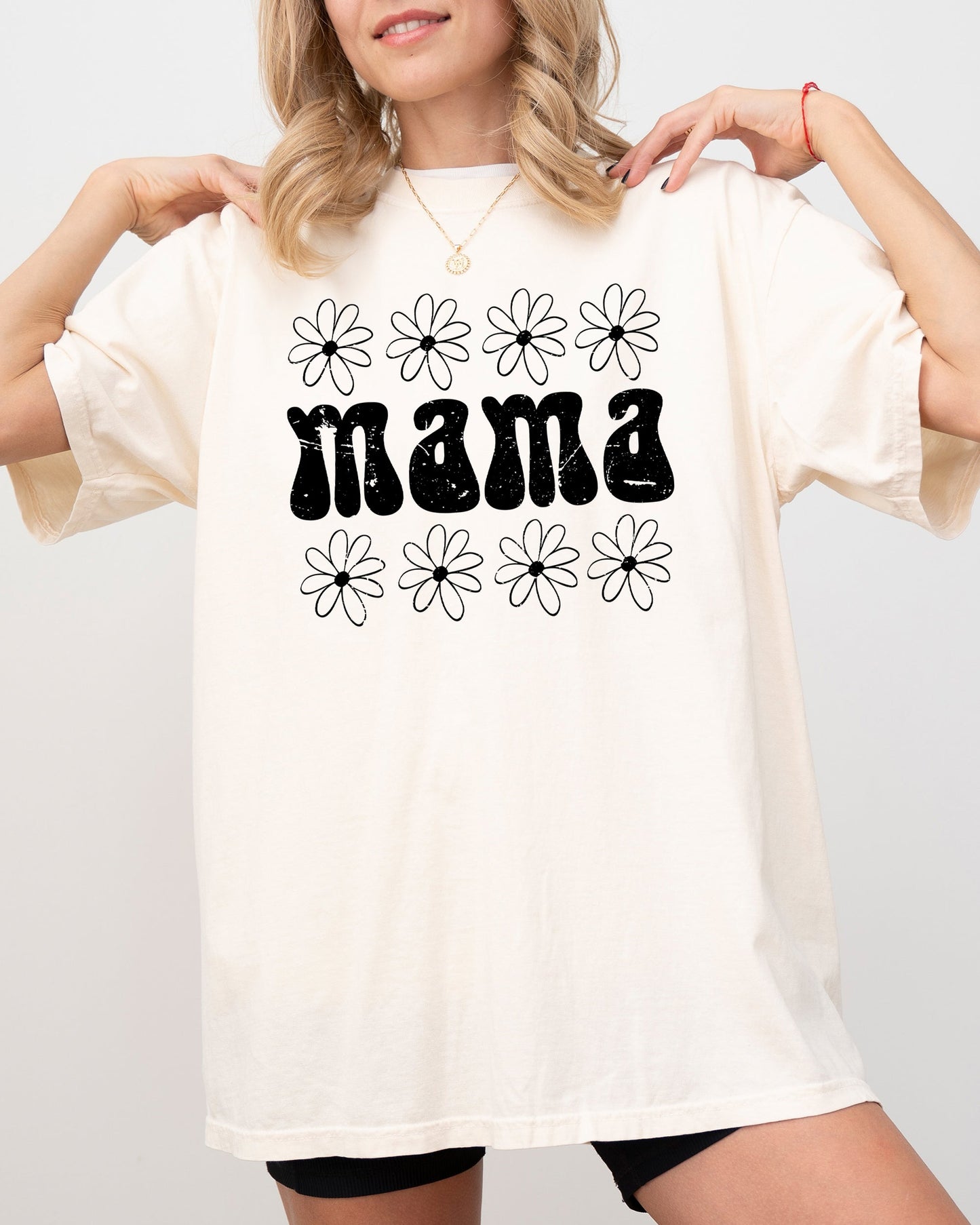 Mama, Retro, Daisy, 70s, Flowers, Mother, Mom Shirt Comfort Colors T-Shirt