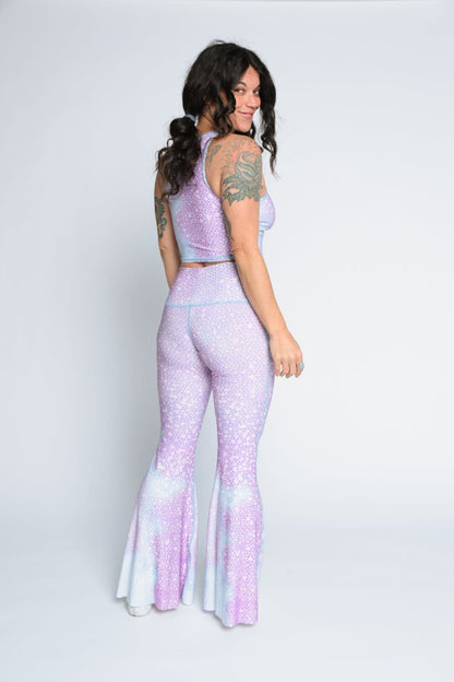 Mermaid Fairy Queen Lavender Yoga Hippie Flare Bell Bottoms