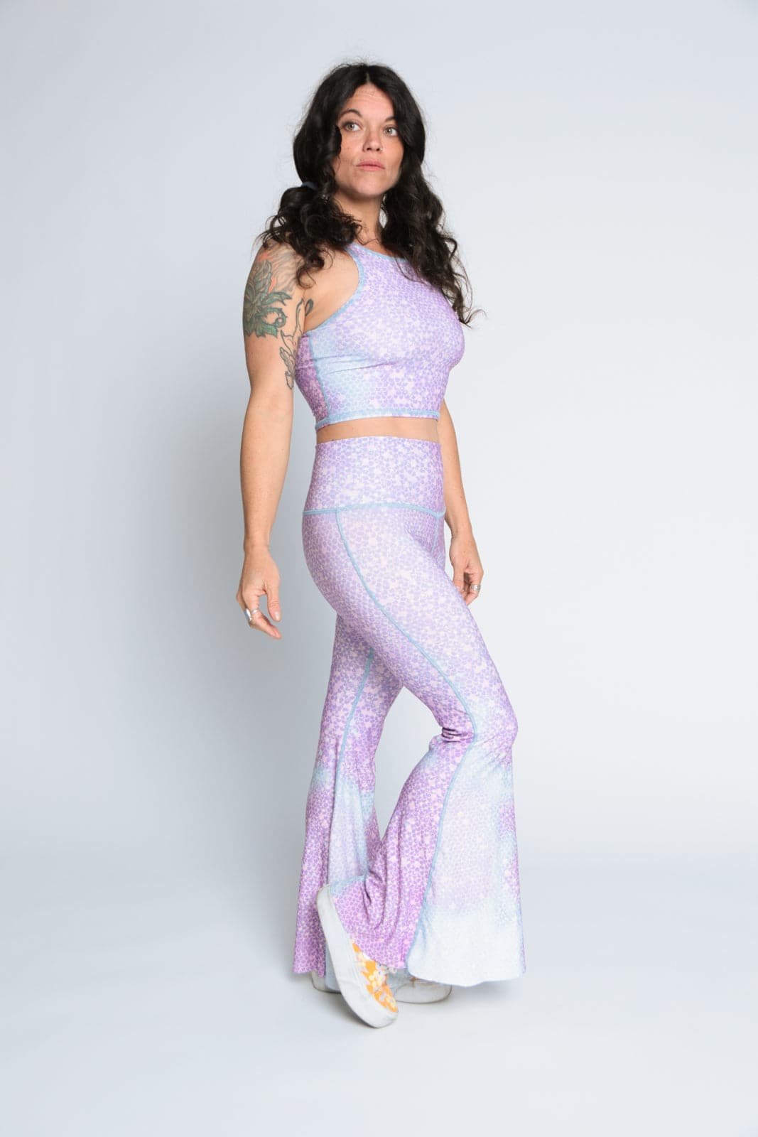 Mermaid Fairy Queen Lavender Yoga Hippie Flare Bell Bottoms