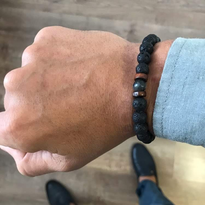 Lava & Chrysocolla Stone Energy Bracelet | Inner Strength