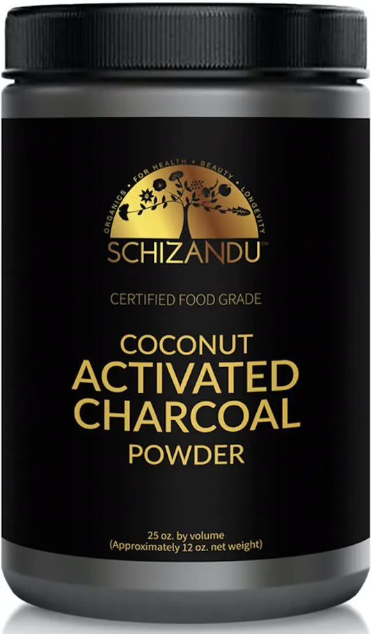 Organic Charcoal Powder by Schizandu - Activated Charcoal Natural Vegan Organic GMO Free - Large Bottle 25 oz Powder