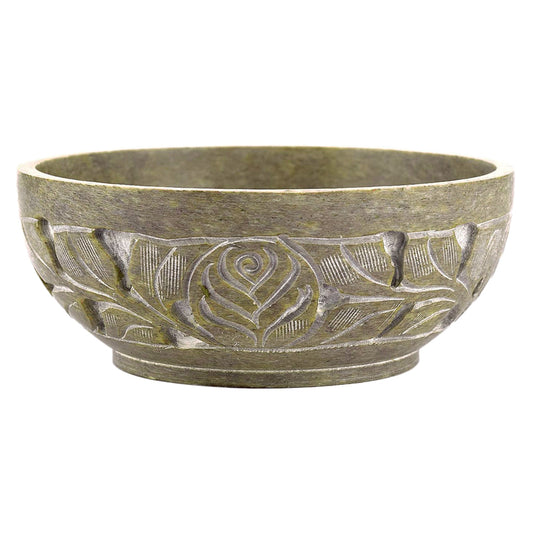 Natural Stone Carved Smudge Bowl