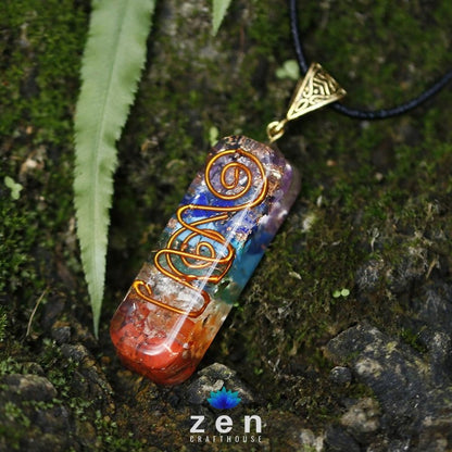 Orgonite 7 Chakra Energy Pendant