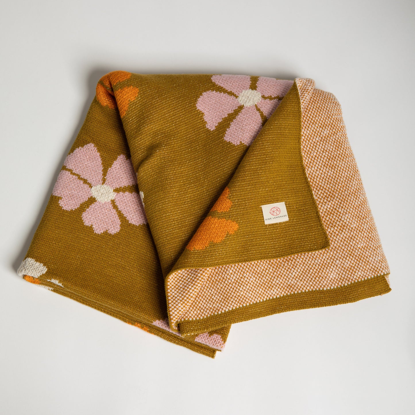Flower Organic Cotton Throw Blanket