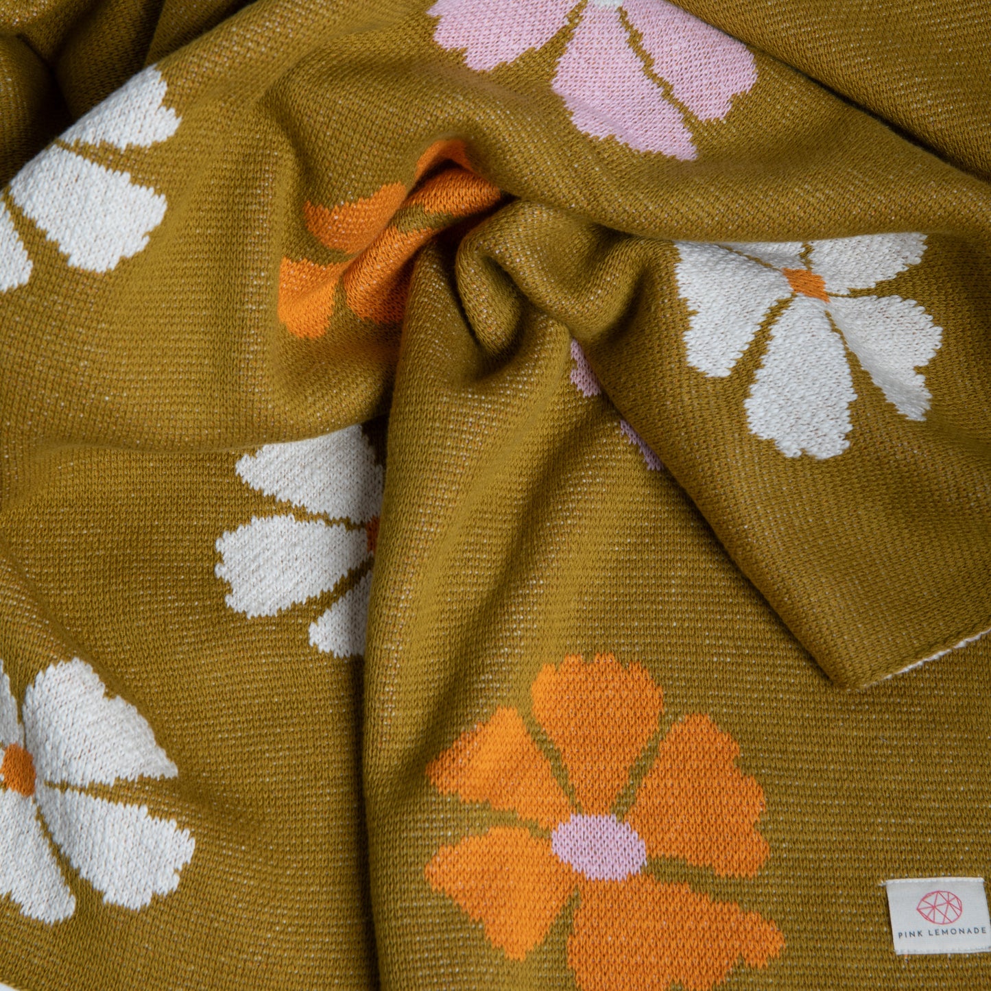 Flower Organic Cotton Throw Blanket