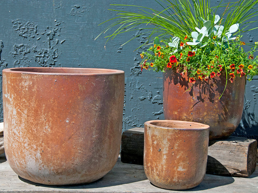 Milano Short Barrel Planter- Set of 3 By Plantatorem
