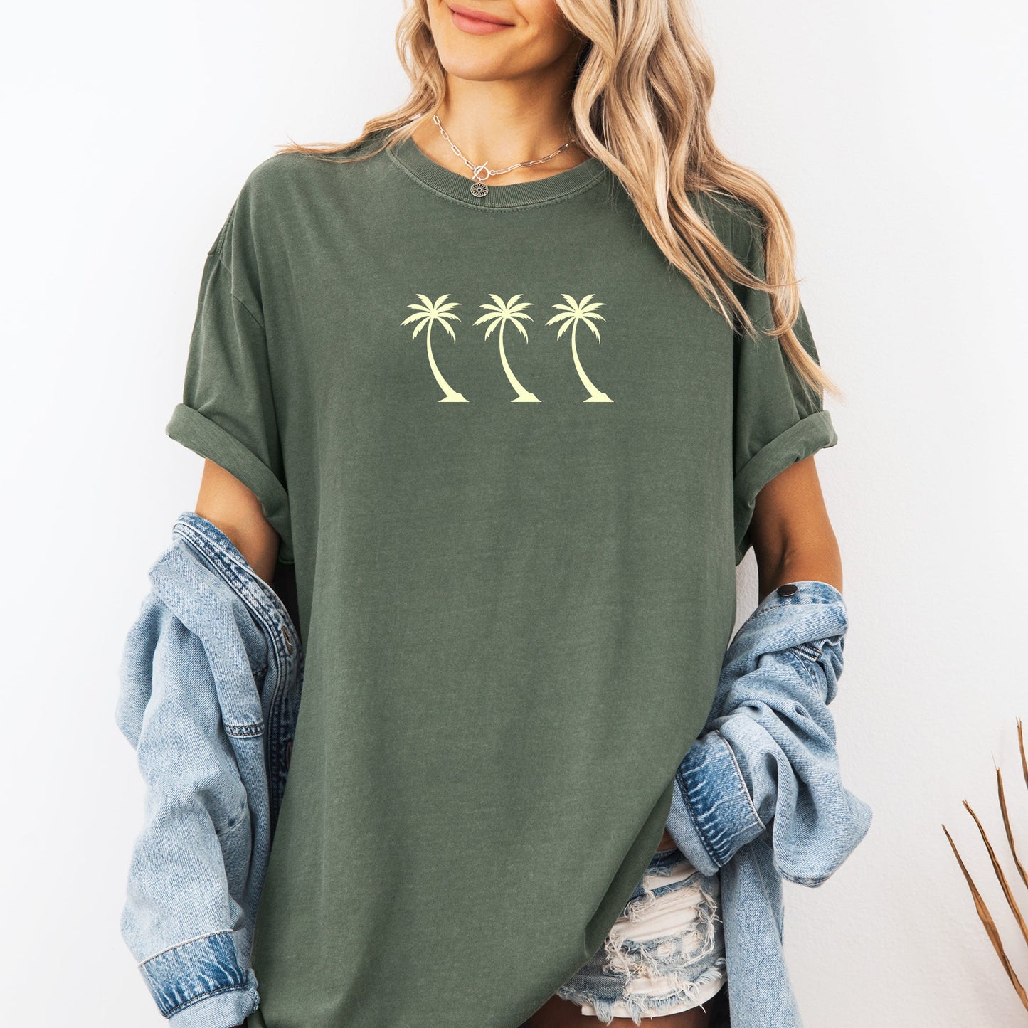 Retro Minimalist Palm Trees, Summer, Beach, Classic Comfort Colors T-Shirt