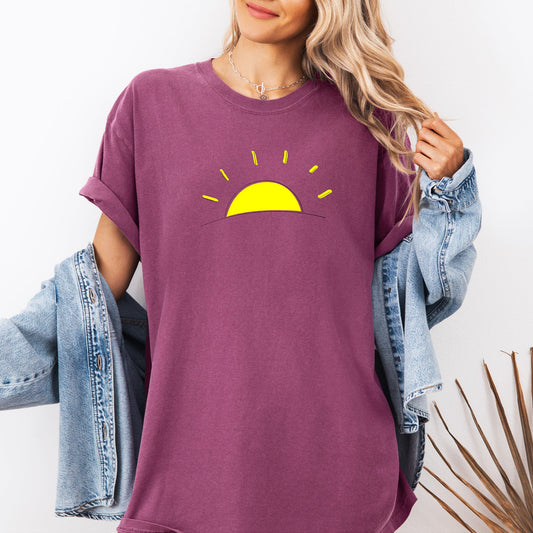 Retro Minimalist Sunset, Beach, Summer Comfort Colors T-Shirt
