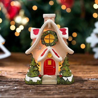 Christmas Cabin Incense Burner - Portable Resin Chimney Cabin for Home, Living Room, and Camping