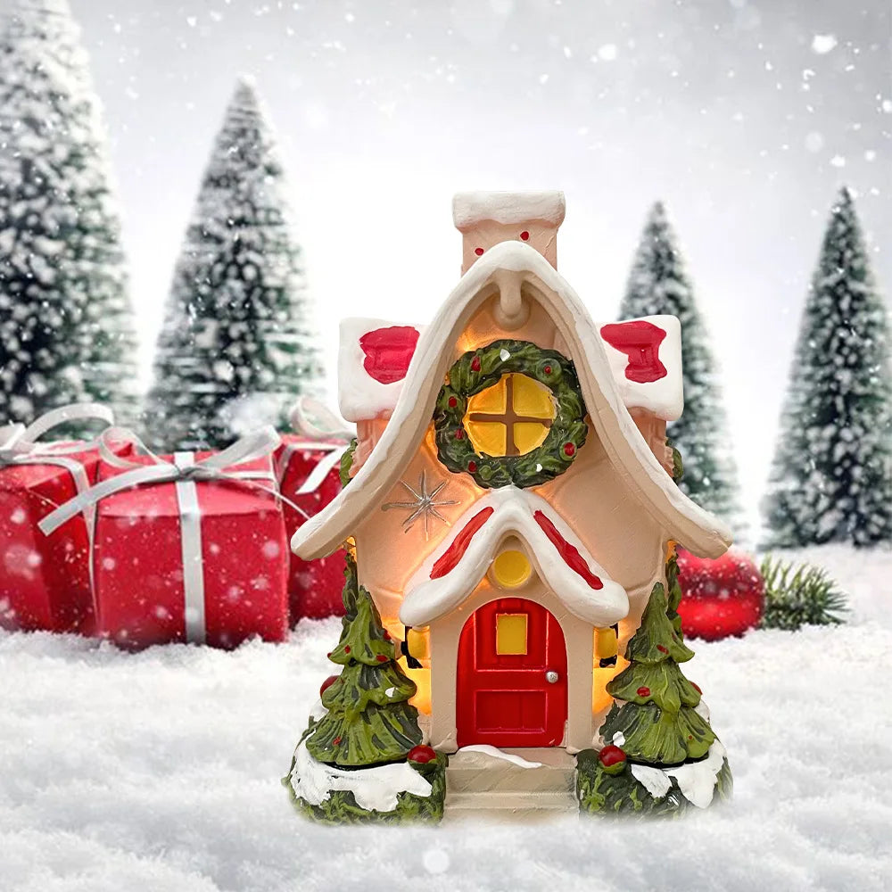 Christmas Cabin Incense Burner - Portable Resin Chimney Cabin for Home, Living Room, and Camping