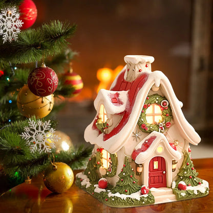 Christmas Cabin Incense Burner - Portable Resin Chimney Cabin for Home, Living Room, and Camping