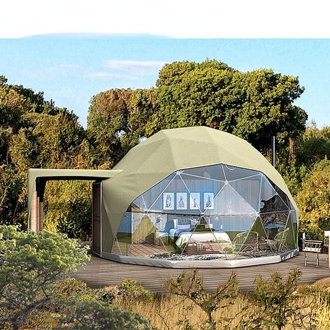 Luxury accommodation living glamping eco dome tents 6m-15m PVC Leisure round canvas Glamping Dome Tent