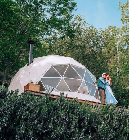 Luxury accommodation living glamping eco dome tents 6m-15m PVC Leisure round canvas Glamping Dome Tent