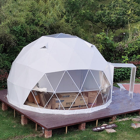Luxury accommodation living glamping eco dome tents 6m-15m PVC Leisure round canvas Glamping Dome Tent