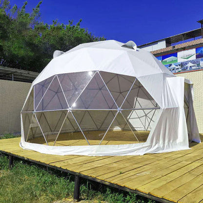Luxury accommodation living glamping eco dome tents 6m-15m PVC Leisure round canvas Glamping Dome Tent