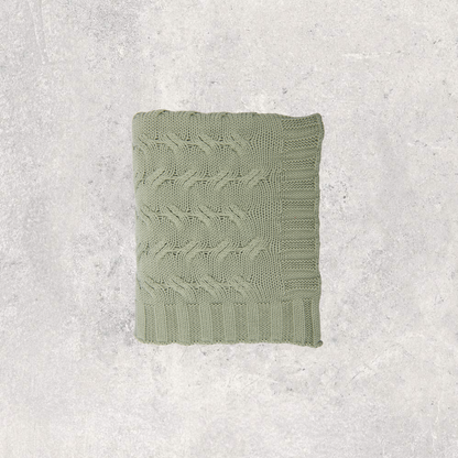 Chunky Cable Organic Cotton Throw Blanket