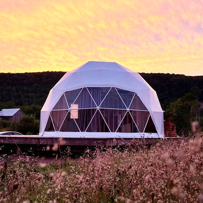 Luxury accommodation living glamping eco dome tents 6m-15m PVC Leisure round canvas Glamping Dome Tent
