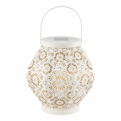 Daisy Punched Metal Solar Lantern