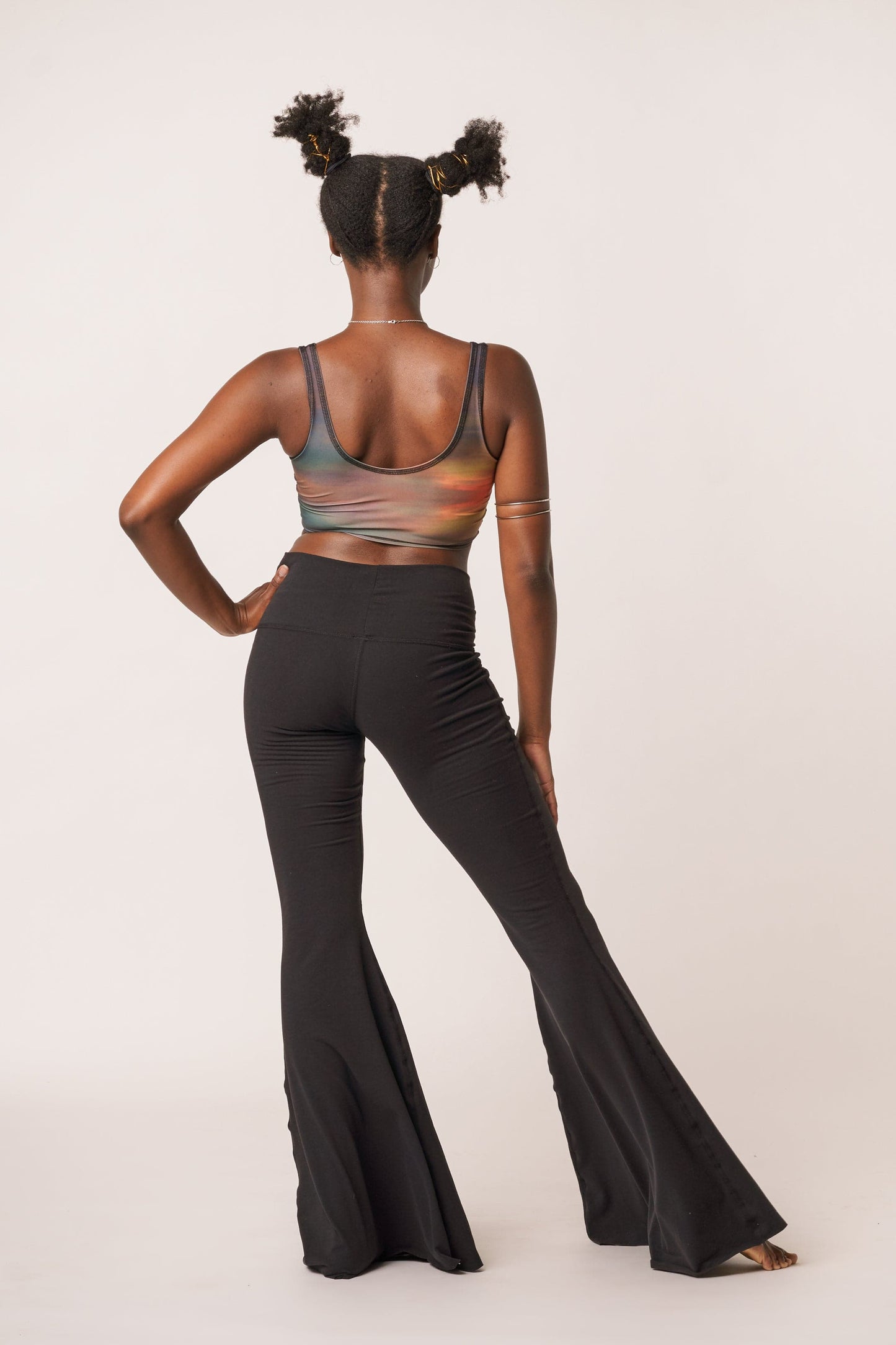 Solid Black Long Yoga Hippie Flare Bell Bottoms